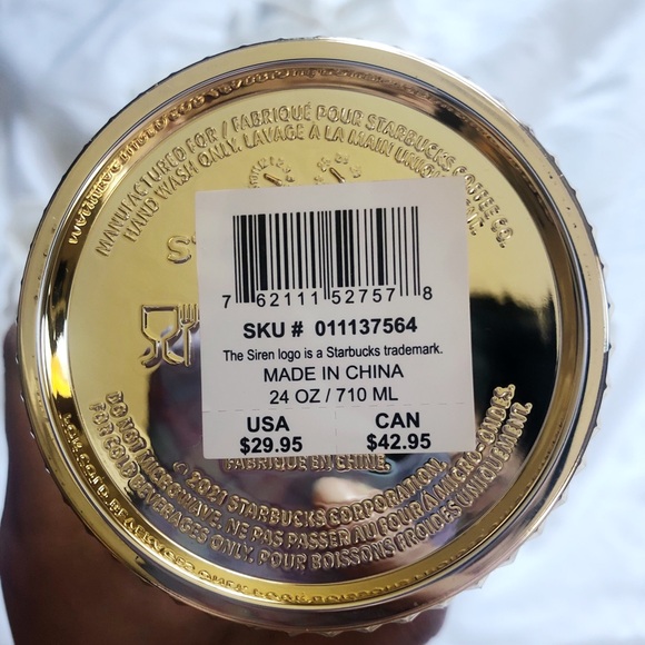 Starbucks Gold Studded Tumbler 2022 Fall Winter Holiday Bling (24 oz - Venti) - Picture 4 of 4